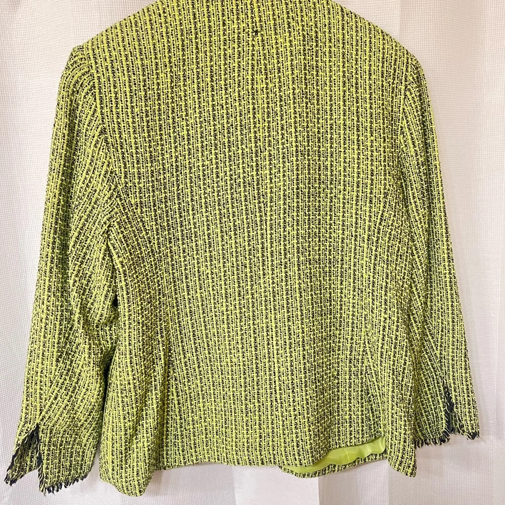 Evan Picone Green and Black Tweed Blazer Jacket